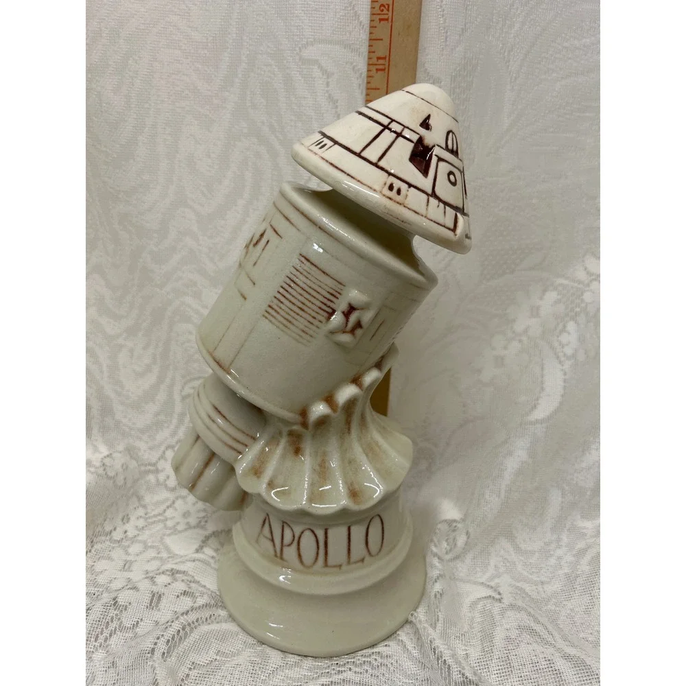 Vintage Thomas W‎ Sims Distillery Apollo Rocket Ceramic Decanter Space Mission